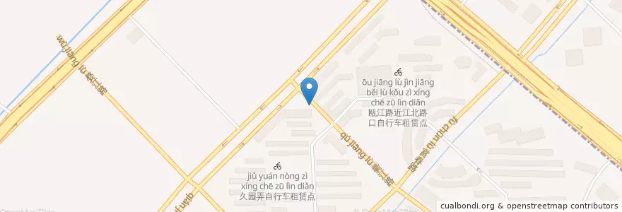 Mapa de ubicacion de 衢江路望江街道自行车租赁点 en 中国, 浙江省, 杭州市, 上城区, 望江街道.