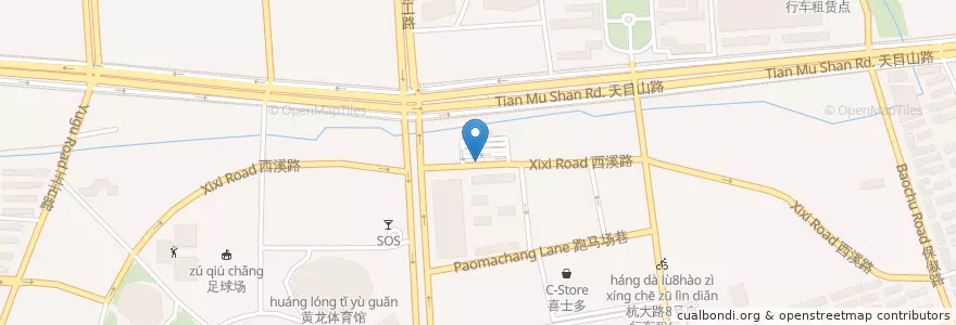 Mapa de ubicacion de 西溪路149号自行车租赁点 en 中国, 浙江省, 杭州市, 西湖区.