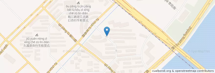 Mapa de ubicacion de 近江东路自行车租赁点 en 中国, 浙江省, 杭州市, 上城区.