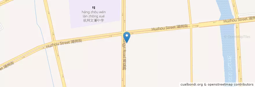 Mapa de ubicacion de 金瑞风景大院西北自行车租赁点 en China, Zhejiang, Hangzhou City, Gongshu District, 祥符街道.