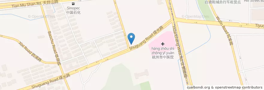 Mapa de ubicacion de 金祝路口自行车租赁点 en China, Zhejiang, Hangzhou City, Xihu District, 北山街道.