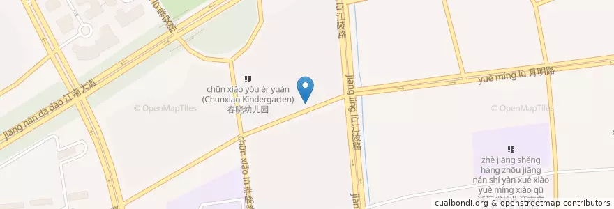 Mapa de ubicacion de 钱塘春晓一自行车租赁点 en China, Zhejiang, Hangzhou City, Binjiang District, 西兴街道.