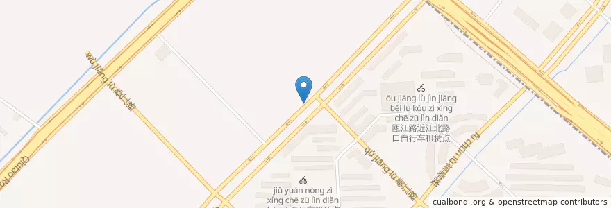 Mapa de ubicacion de 钱江路衢江路口站自行车租赁点 en 中国, 浙江省, 杭州市, 上城区, 望江街道.