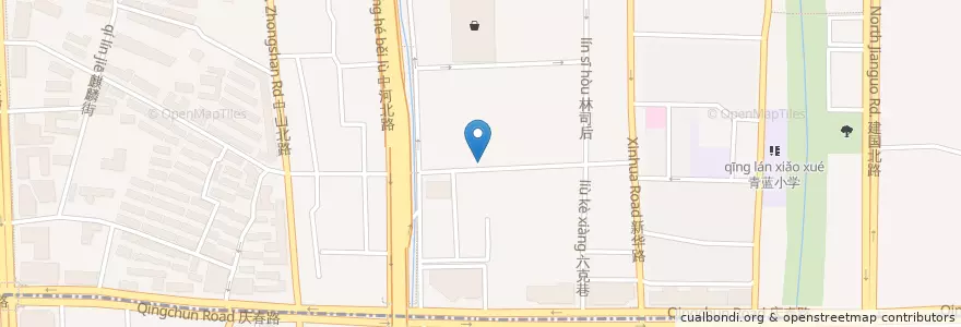 Mapa de ubicacion de 长庆街42号自行车租赁点 en Çin, Zhejiang, Hangzhou, 下城区.