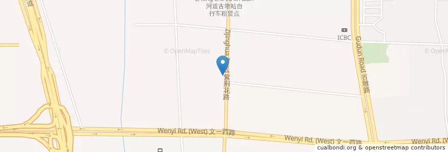 Mapa de ubicacion de 阳光地带9东区自行车租赁点 en 中国, 浙江省, 杭州市, 西湖区.