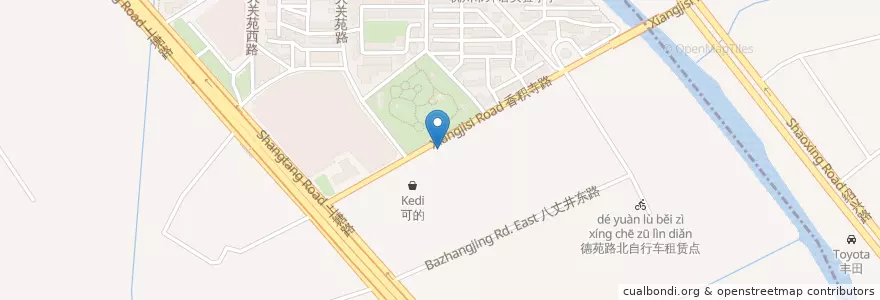 Mapa de ubicacion de 香积寺路283号自行车租赁点 en Çin, Zhejiang, Hangzhou, 拱墅区, 大关街道.