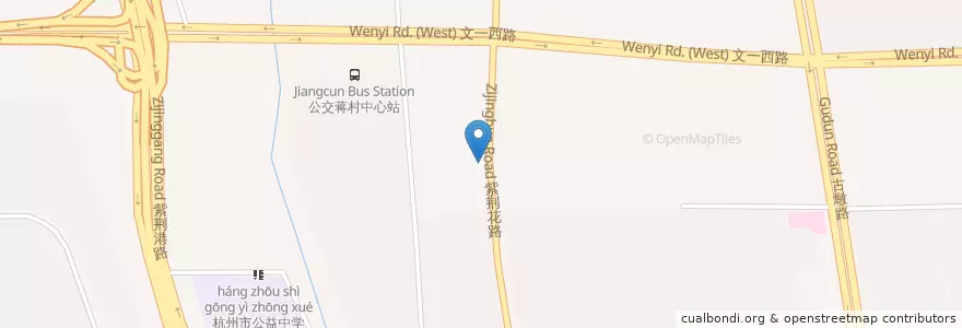 Mapa de ubicacion de 骆家庄西苑2区34号自行车租赁点 en Çin, Zhejiang, Hangzhou, 西湖区.