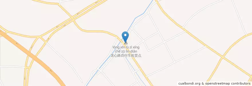 Mapa de ubicacion de 龙心路自行车租赁点 en 中国, 浙江省, 杭州市, 西湖区, 转塘街道.