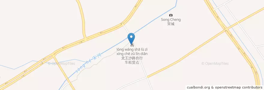 Mapa de ubicacion de 龙王沙路自行车租赁点 en China, Zhejiang, 杭州市, 西湖区, 转塘街道.