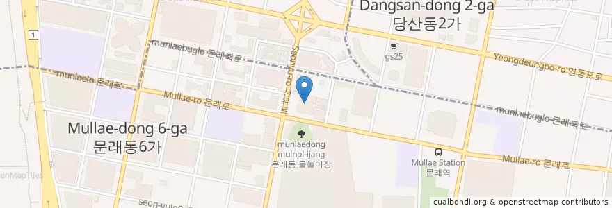 Mapa de ubicacion de Caffe Bene en South Korea, Seoul, Yeongdeungpo-Gu, Mullae-Dong.