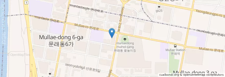 Mapa de ubicacion de 롯데리아 en كوريا الجنوبية, سول, 문래동.