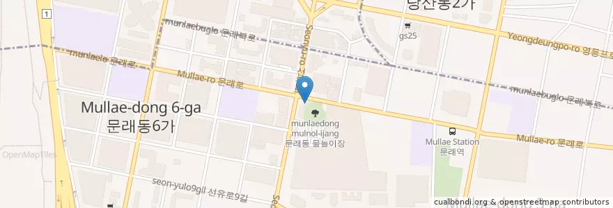 Mapa de ubicacion de 스타벅스 en Zuid-Korea, Seoel, 영등포구, 문래동.