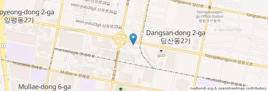 Mapa de ubicacion de 셀프와인 en Zuid-Korea, Seoel, 영등포구, 양평동, 양평1동.
