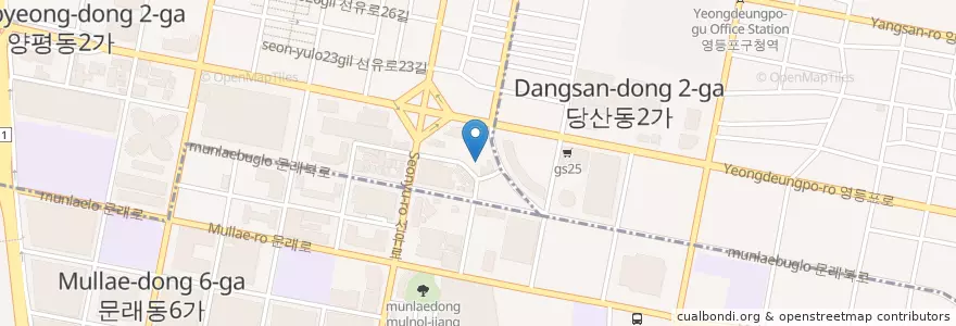 Mapa de ubicacion de 함지박 en 大韓民国, ソウル, 永登浦区, 양평1동, 양평동.