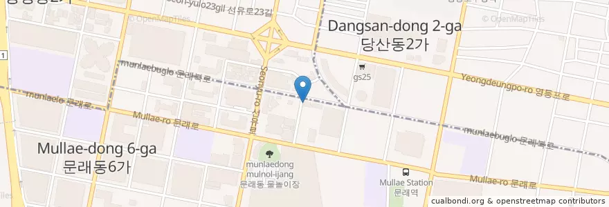 Mapa de ubicacion de 카페비플러스 en Corée Du Sud, Séoul, 영등포구, 양평1동, 양평동.