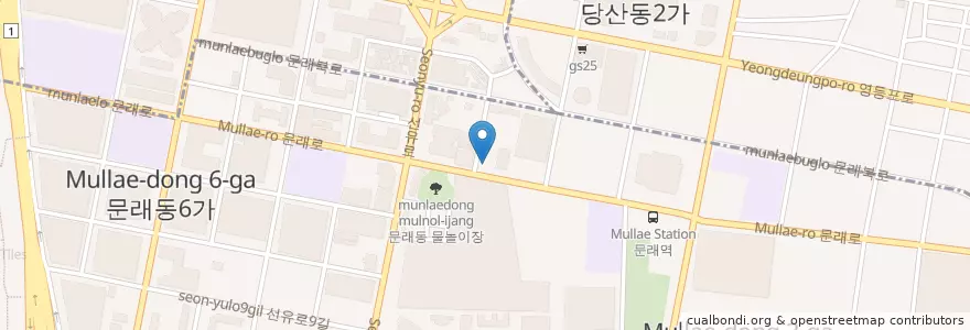 Mapa de ubicacion de 새마을식당 en Güney Kore, Seul, 영등포구, 문래동.
