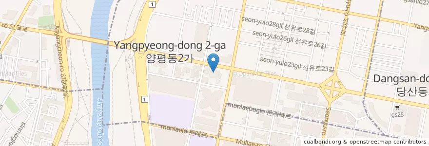 Mapa de ubicacion de KB국민은행 양평역지점 en 대한민국, 서울, 양평동, 양평1동.