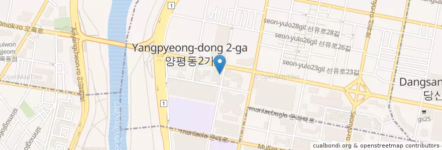 Mapa de ubicacion de 목화큰식당 en 대한민국, 서울, 양평동, 양평1동.