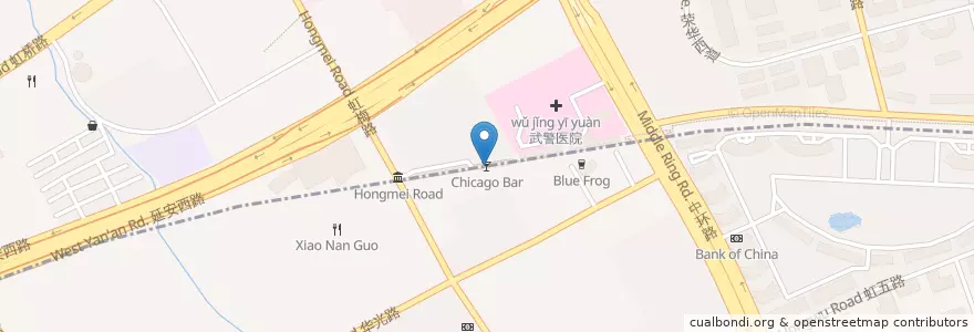 Mapa de ubicacion de Chicago Bar en Chine, Shanghai, District De Changning.