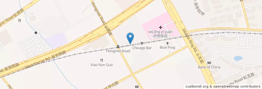 Mapa de ubicacion de Fat Cow en Cina, Shanghai, Distretto Di Changning.