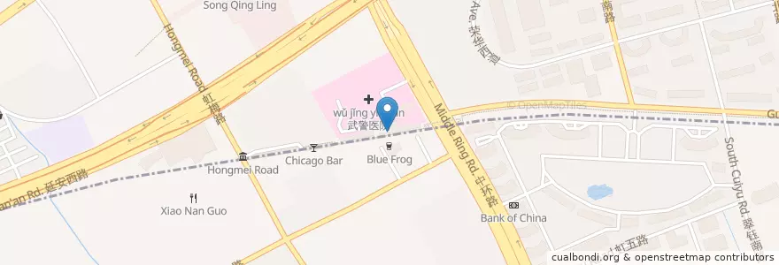 Mapa de ubicacion de Las Tapas en Китай, Шанхай, Чаннин.