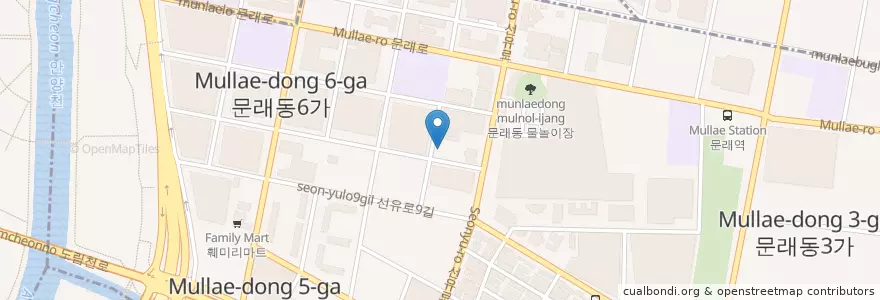 Mapa de ubicacion de 제일교회 en Corée Du Sud, Séoul, 문래동.