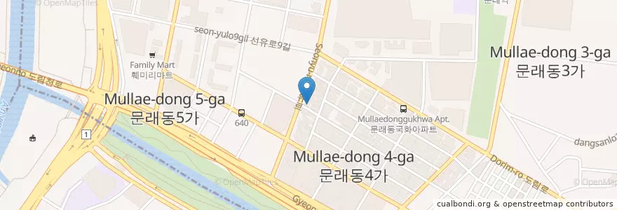 Mapa de ubicacion de 황해분식 en Südkorea, Seoul, 문래동.