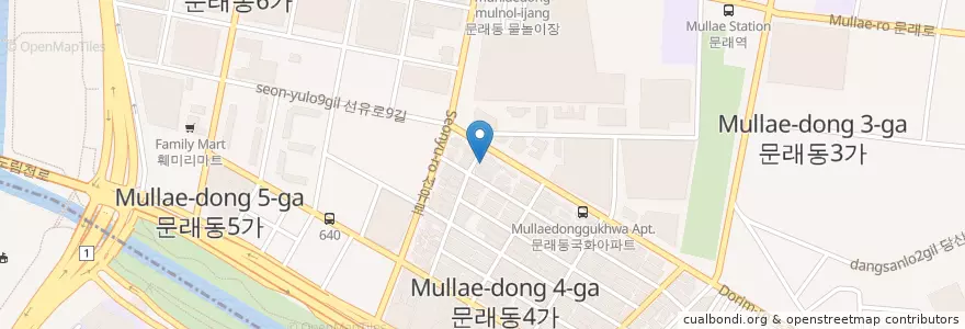 Mapa de ubicacion de 송원마포돼지갈비 en كوريا الجنوبية, سول, 문래동.