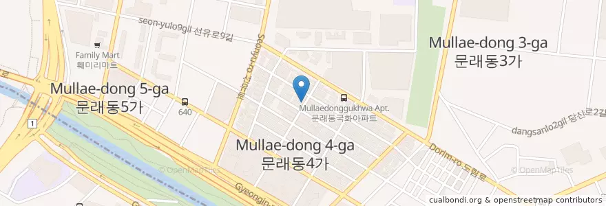 Mapa de ubicacion de 진원숯불갈비 en کره جنوبی, سئول, 문래동.