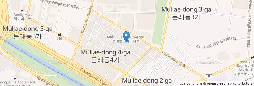 Mapa de ubicacion de 풍원식당 en Республика Корея, Сеул, 영등포구, 문래동.