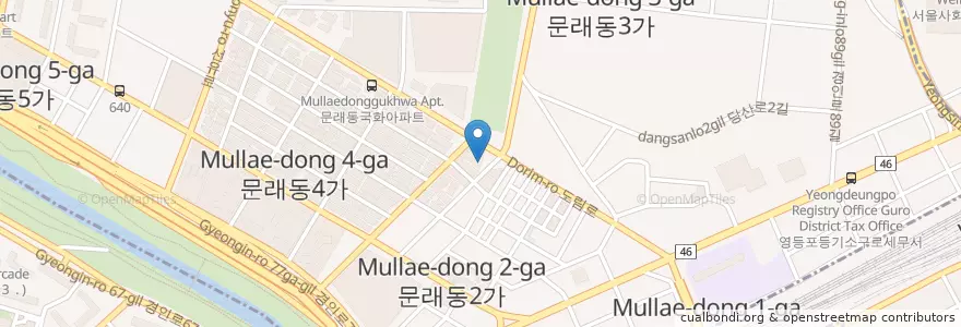 Mapa de ubicacion de 진치과의원 en 대한민국, 서울, 영등포구, 문래동.
