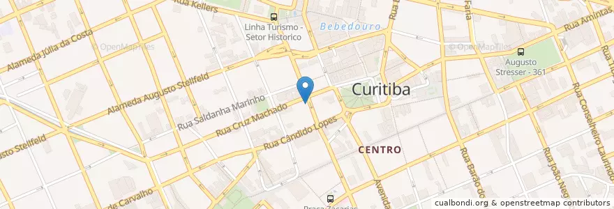 Mapa de ubicacion de Banco do Brasil en Brasil, Región Sur, Estado De Paraná, Região Geográfica Intermediária De Curitiba, Região Metropolitana De Curitiba, Microrregião De Curitiba, Curitiba.