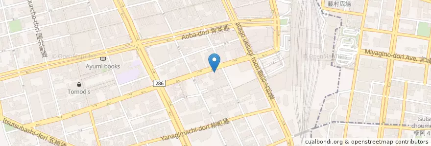 Mapa de ubicacion de Caffè Veloce en 日本, 宫城县, 仙台市, 青葉区.