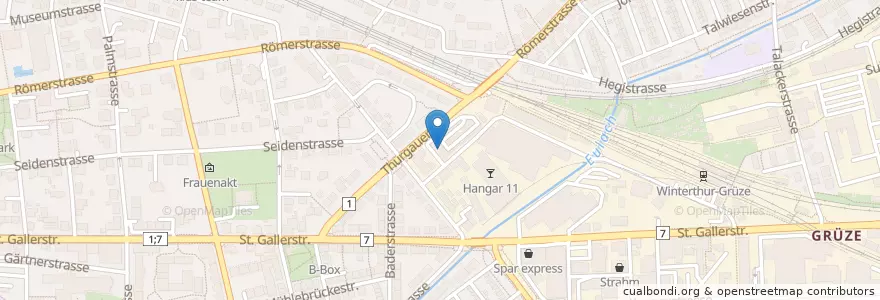 Mapa de ubicacion de Maag Recy-Hof en Schweiz/Suisse/Svizzera/Svizra, Zürich, Bezirk Winterthur, Winterthur.