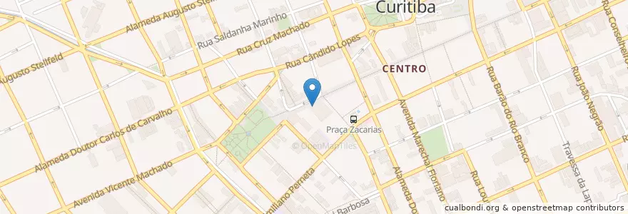 Mapa de ubicacion de Teatro Bradesco en Бразилия, Южный Регион, Парана, Região Geográfica Intermediária De Curitiba, Região Metropolitana De Curitiba, Microrregião De Curitiba, Куритиба.