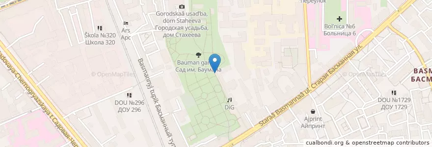Mapa de ubicacion de Latte en Russie, District Fédéral Central, Moscou, Центральный Административный Округ, Басманный Район.