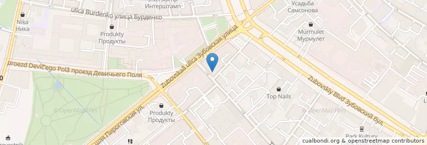 Mapa de ubicacion de Winil en Rusia, Distrito Federal Central, Москва, Distrito Administrativo Central, Район Хамовники.