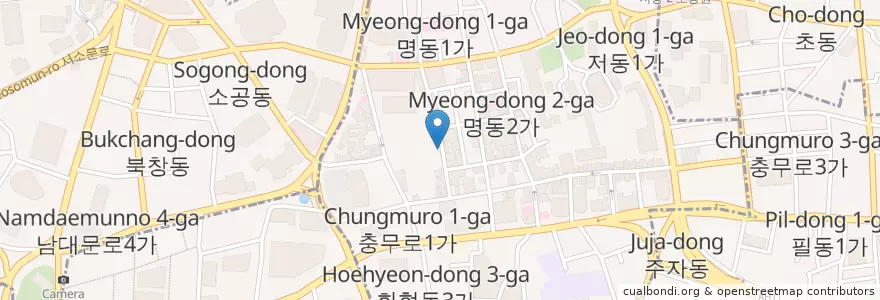 Mapa de ubicacion de 명화당 en Korea Selatan, 서울, 중구, 명동.