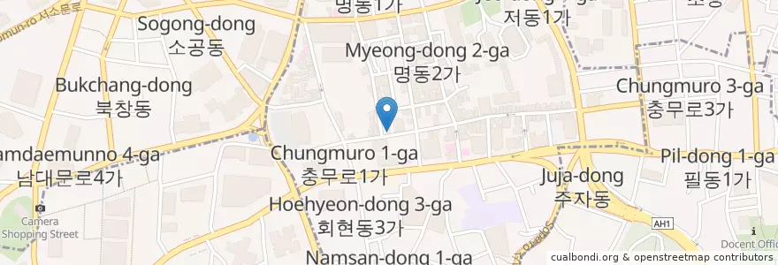 Mapa de ubicacion de 롯데리아 en Korea Selatan, 서울, 중구, 명동.