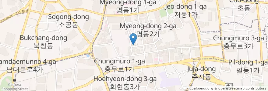 Mapa de ubicacion de 프랑스에 다녀온 붕어빵 en Korea Selatan, 서울, 중구, 명동.