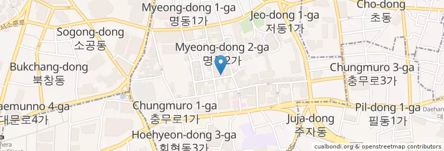 Mapa de ubicacion de 로덴커피 en Güney Kore, Seul, 중구, 명동.