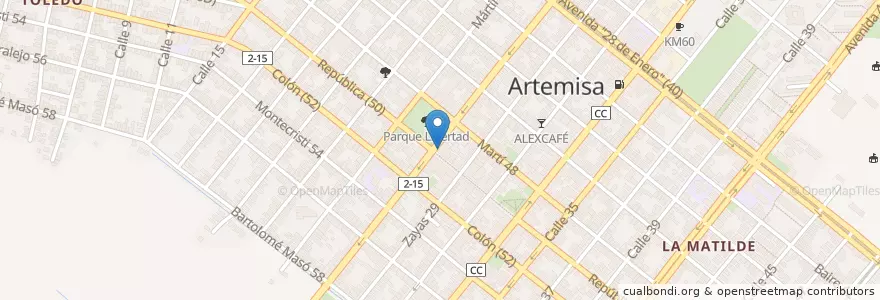 Mapa de ubicacion de Rumbos en キューバ, Artemisa, Artemisa, Ciudad De Artemisa.