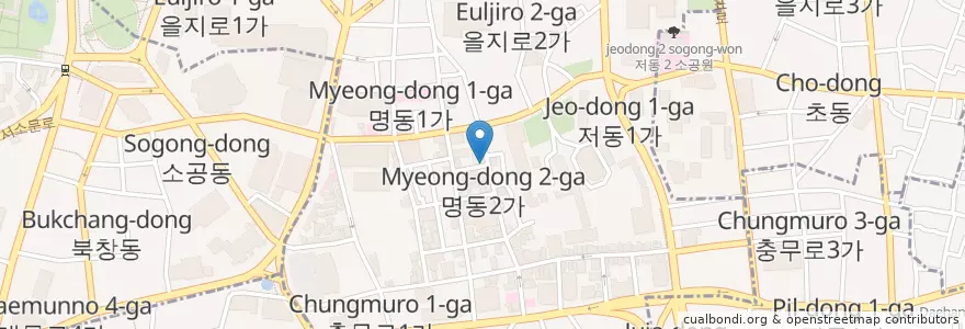Mapa de ubicacion de Bongchu Jjimdak en South Korea, Seoul, Myeong-Dong.