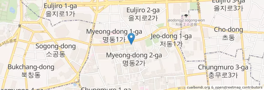 Mapa de ubicacion de 라임나무 치과병원 en Corea Del Sud, Seul, 명동.