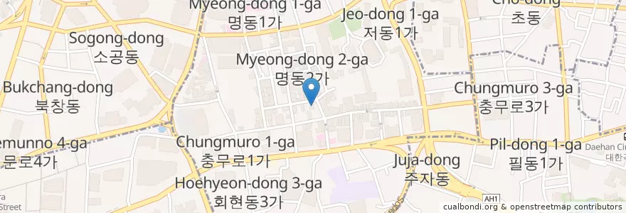 Mapa de ubicacion de Cat Cafe en Korea Selatan, 서울, 중구, 명동.