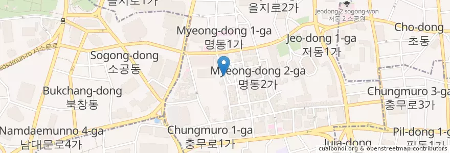 Mapa de ubicacion de 시실리 en کره جنوبی, سئول, 명동.