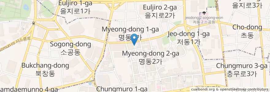 Mapa de ubicacion de 진사댁 en Güney Kore, Seul, 명동.