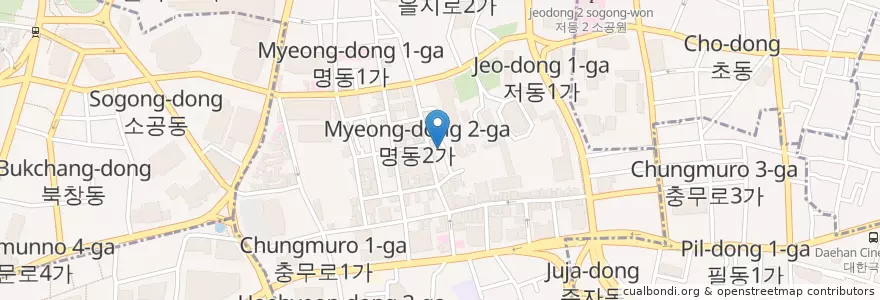 Mapa de ubicacion de 명동 함흥면옥 en Республика Корея, Сеул, 명동.