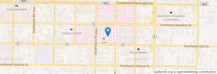 Mapa de ubicacion de Tuality Healthcare Library en アメリカ合衆国, オレゴン州, Washington County, Hillsboro.