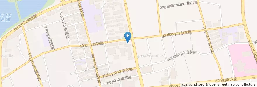 Mapa de ubicacion de 自助图书馆 en الصين, فوجيان, 福州市, 鼓楼区.